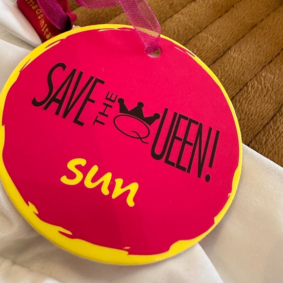 NWT, Save the Queen, white 2 piece bathing suit - Picture 4 of 7